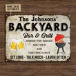 Personalized Backyard Grilling Cold Drinks Hot Fire Customized Classic Metal Signs