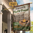 Personalized Camping Fire Pit Forecast Grill Customized Flag