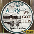 Personalized Camping Chair You And Me Customized Wood Circle Sign