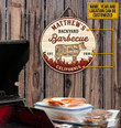 Personalized BBQ Cow With Meat Cuts Customized Wood Circle Sign