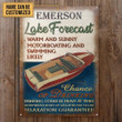 Personalized Motorboat Lake Forecast Customized Classic Metal Signs