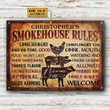 Personalized Grilling Smokehouse Rules Customized Classic Metal Signs