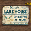 Personalized Boating Lake House Life Is Better Customized Classic Metal Signs