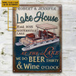 Personalized Pontoon At The Lake Customized Classic Metal Signs