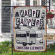 Personalized Camping Happy Campers Sketch Custom Flag