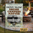 Personalized Camping Map Drive Slow Customized Flag