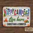 Personalized Camping Happy Campers Live Here Customized Classic Metal Signs