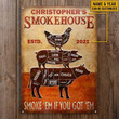 Personalized Grilling Vintage Vertical Smoke House Customized Classic Metal Signs