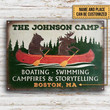 Personalized Camping Bear Campfire Storytelling Customized Classic Metal Signs