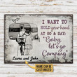 Personalized Camping Sketch Want To Hold Your Hand Customized Classic Metal Signs