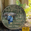 Personalized Camping Pop Up Baby Let's Go Customized Wood Circle Sign