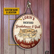 Personalized BBQ Smokehouse And Grill Customized Wood Circle Sign