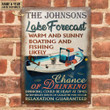 Personalized Fishing Boating Lake Forecast Warm Sunny Customized Classic Metal Signs