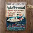 Personalized Fishing Boating Lake Forecast Warm Sunny Customized Classic Metal Signs