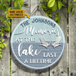 Personalized Lake Teal Last A Lifetime Custom Wood Circle Sign