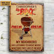 Personalized Grilling Listening To Customized Classic Metal Signs