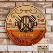 Personalized Grilling Grill Master Customized Wood Circle Sign