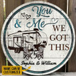 Personalized Camping 5th Wheel Chair You And Me Customized Wood Circle Sign