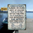 Personalized Lake Rules Wake Up Smiling Customized Classic Metal Signs