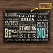 Personalized Grilling Rules Still Standing Customized Classic Metal Signs