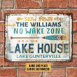 Personalized Lake House No Wake Customized Classic Metal Signs