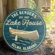 Personalized Canoeing Lake House Customized Wood Circle Sign
