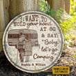 Personalized Camping Floral Hold Your Hand Customized Wood Circle Sign