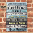 Personalized Camping Rules Go Explore Customized Classic Metal Signs