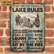Personalized Fishing Lake Rules Custom Metal Signs