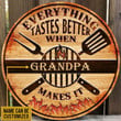 Personalized Grilling Taste Better Customized Wood Circle Sign