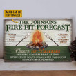 Personalized Camping Fire Pit Forecast Customized Wood Rectangle Sign