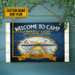 Personalized Camping Welcome To Camp Lake Customized Wood Rectangle Sign
