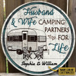 Personalized Camping Chair Husband And Wife Customized Wood Circle Sign