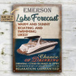 Personalized Cruising Lake Forecast Customized Classic Metal Signs