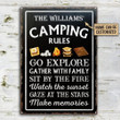 Personalized Camping Rules Customized Classic Metal Signs