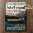 Personalized Fishing Lake Forecast Customized Classic Metal Signs
