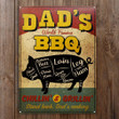 Grilling Dad's World Famous BBQ Customized Classic Metal Signs