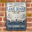 Personalized Lake Vertical Memories At The Lake Custom Classic Metal Signs