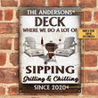 Personalized Deck Sipping Grilling Custom Classic Metal Signs