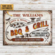 Personalized BBQ Grilling Slow Smokin Customized Classic Metal Signs