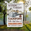 Personalized Camping Weekend Forecast Customized Flag