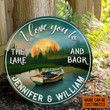 Personalized Fishing I Love You To The Lake And Back Customized Wood Circle Sign