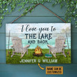 Personalized Fishing I Love You To The Lake Customized Wood Rectangle Sign