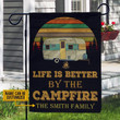 Personalized Camping Retro Sun Life Is Better Customized Flag