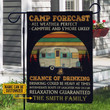 Personalized Camping Retro Sun Weekend Forecast Customized Flag