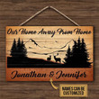 Personalized Camping Away From Home Customized Wood Rectangle Sign