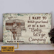 Personalized Camping Floral Baby Let's Go Customized Wood Rectangle Sign