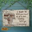 Personalized Camping Floral Baby Let's Go Customized Wood Rectangle Sign