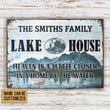 Personalized Lake House By The Water Customized Classic Metal Signs