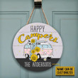 Personalized Camping Happy Campers Customized Wood Circle Sign